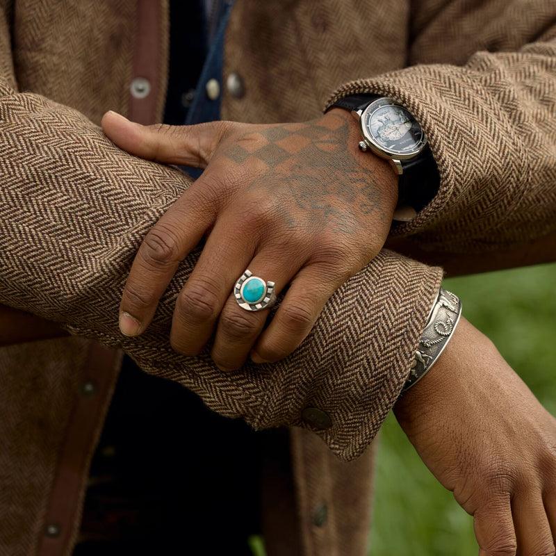 Horseshoe Ring with Turquoise