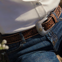 Wide Stetson Belt Womens L Brown Distressed Full Grain Leather Western Rodeo Women main image 3