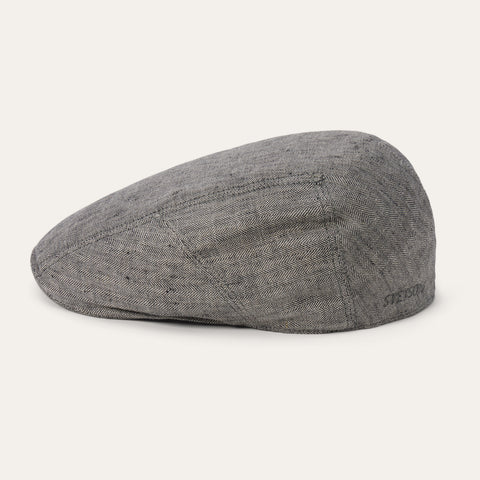 Stetson Men's Weathered Leather Ivy Cap - 1 1/2 Inch Brim, Cotton Sweatband, Classic Newsboy Style