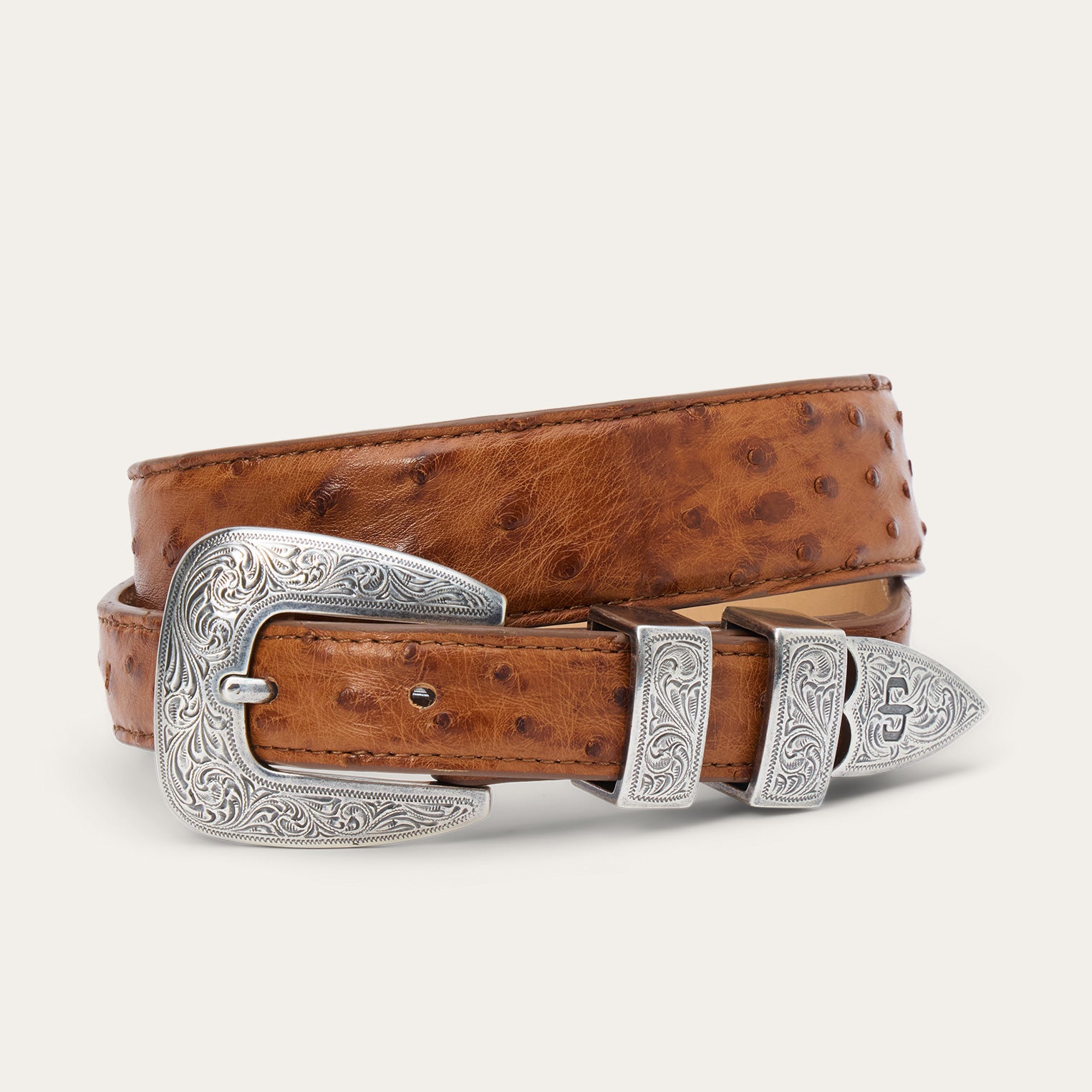 Ostrich Tapered Tab Belt Ostrich Tapered Tab Belt