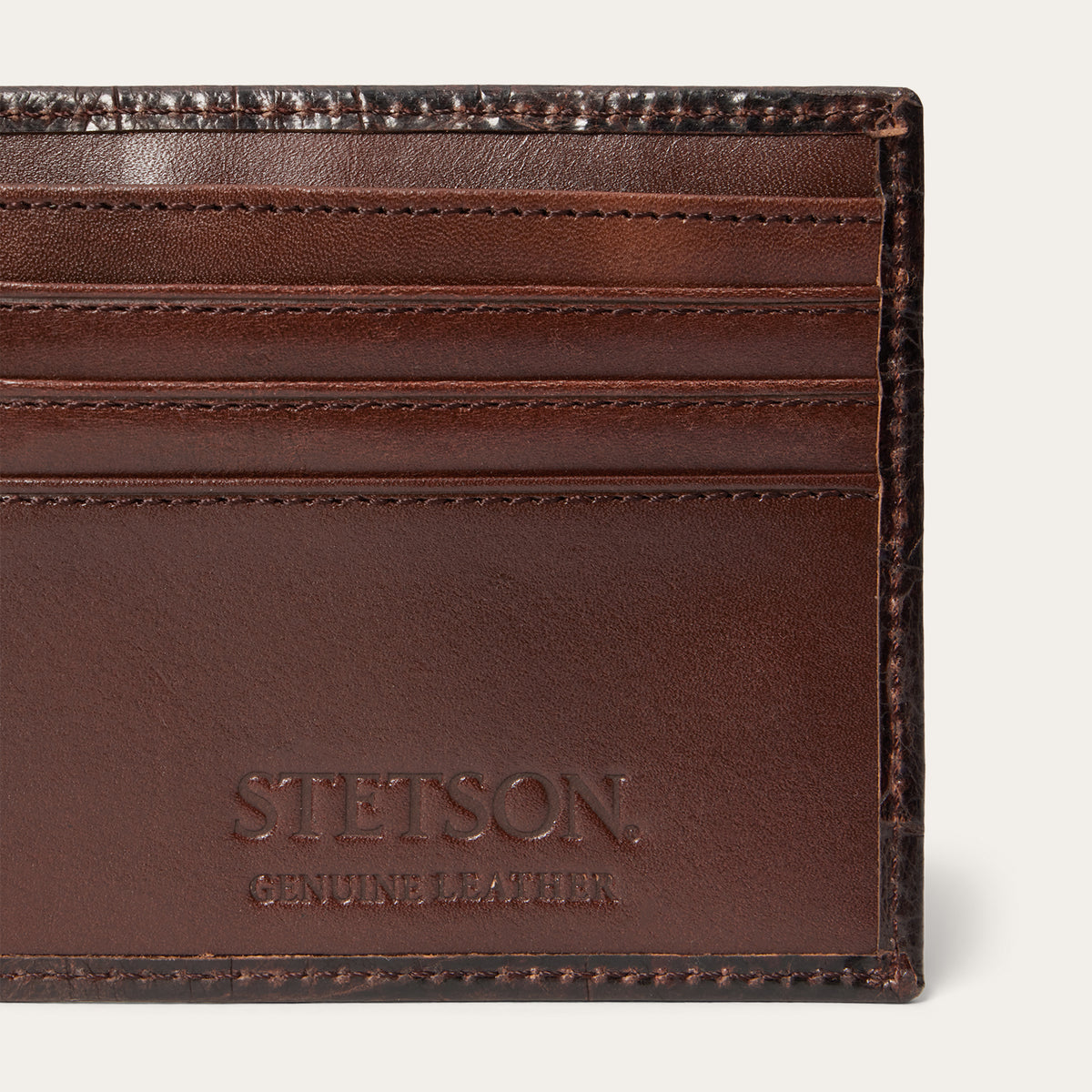 Tooled Embossed Croco Bi-Fold Wallet | Stetson