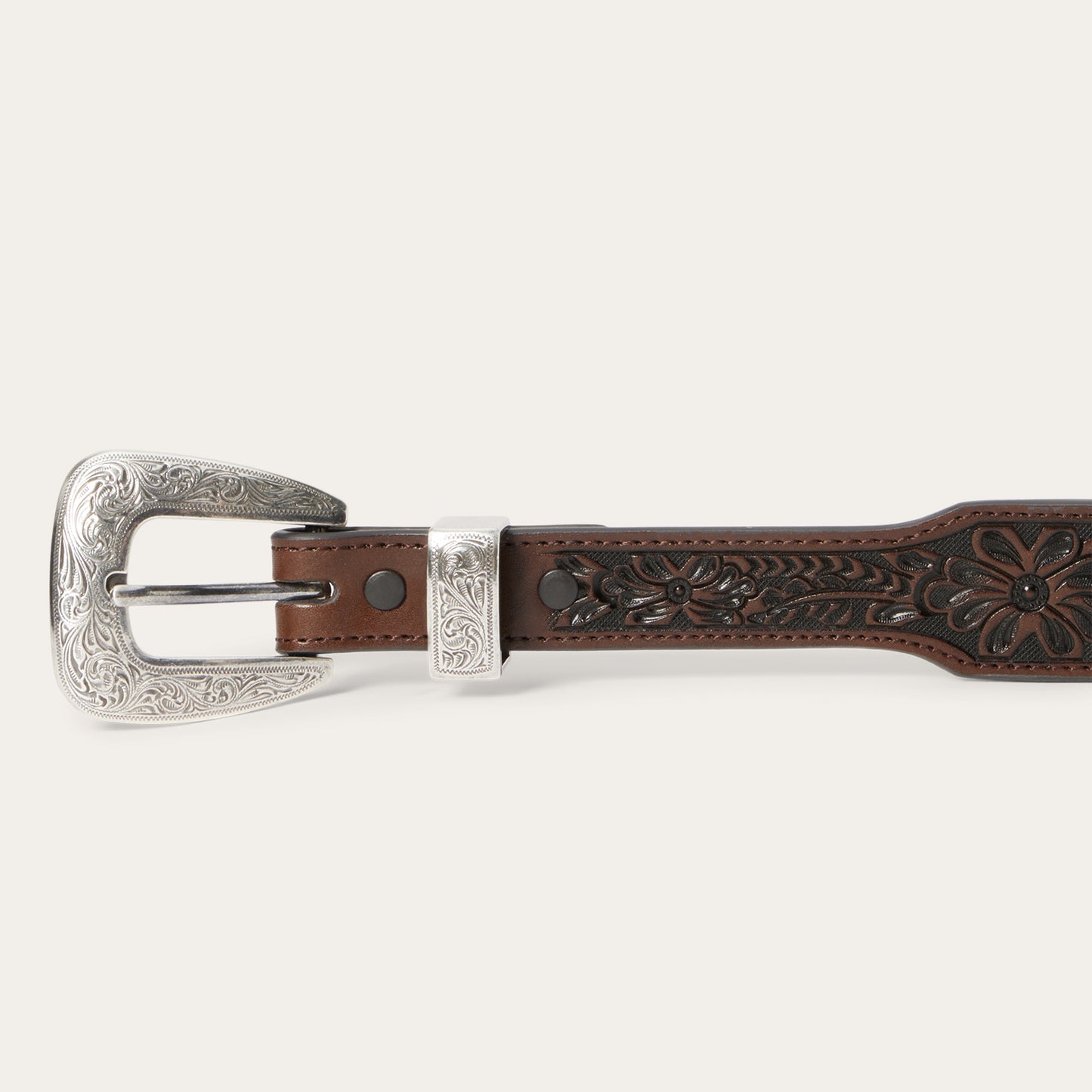 Antique Floral Tooled Belt | Double J Collection main image 0