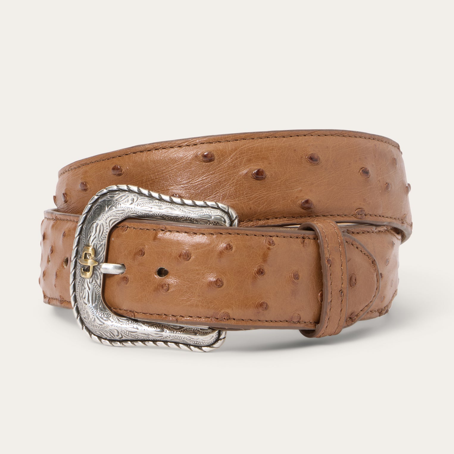 Ostrich Western Tab Belt | Stetson Ostrich Western Tab Belt | Stetson