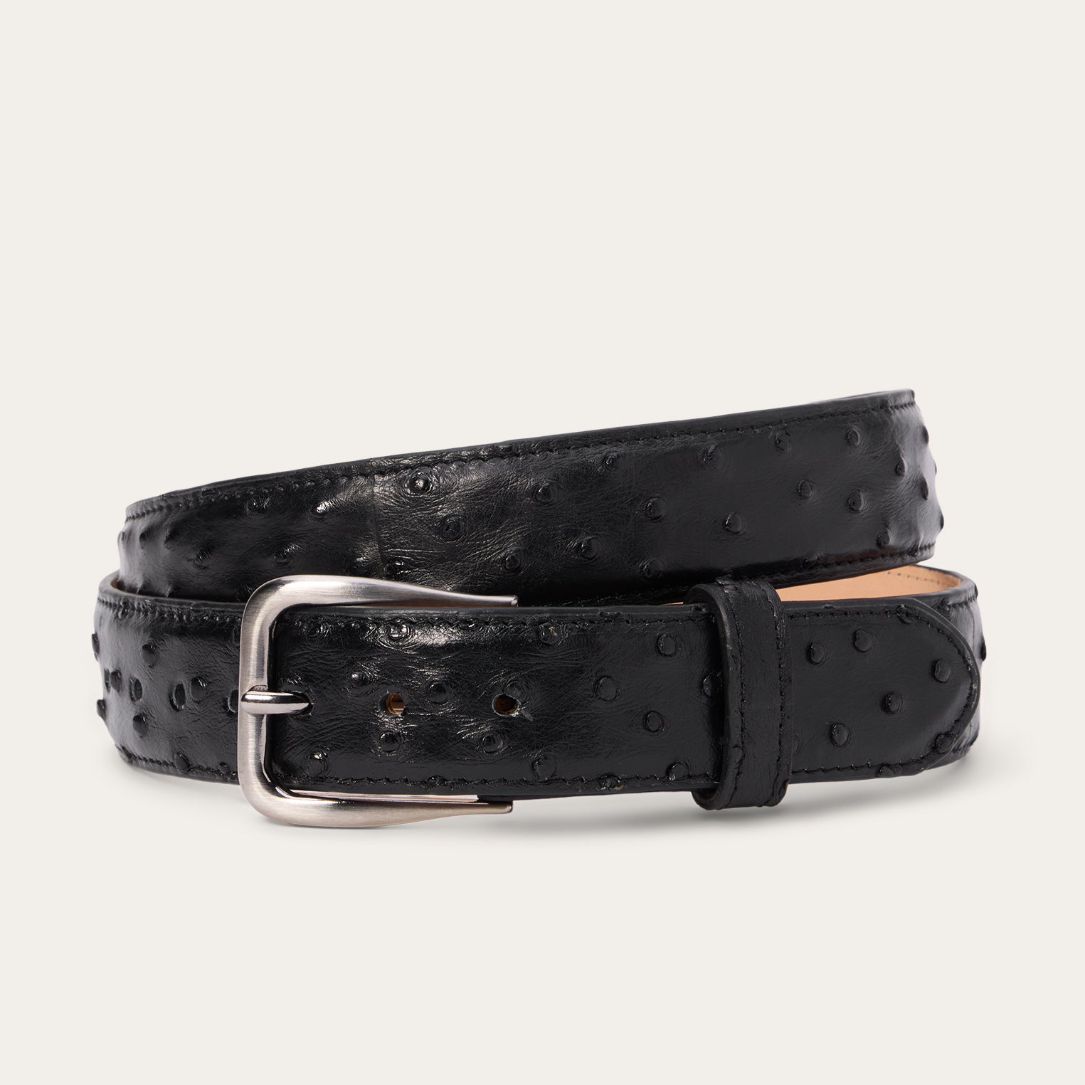 Ostrich Western Tab Belt - 1 1/4" Width | Stetson Ostrich Western Tab Belt - 1 1/4" Width | Stetson