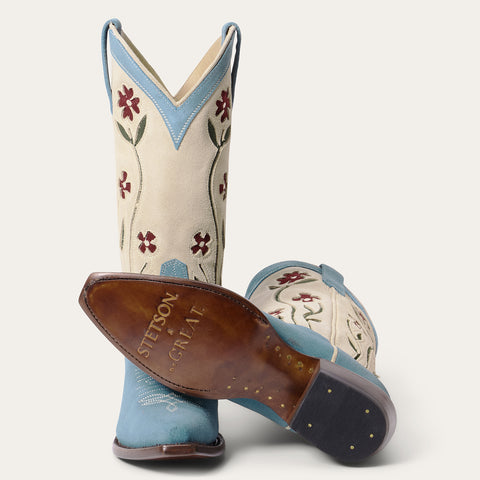 Washed Indigo Floral