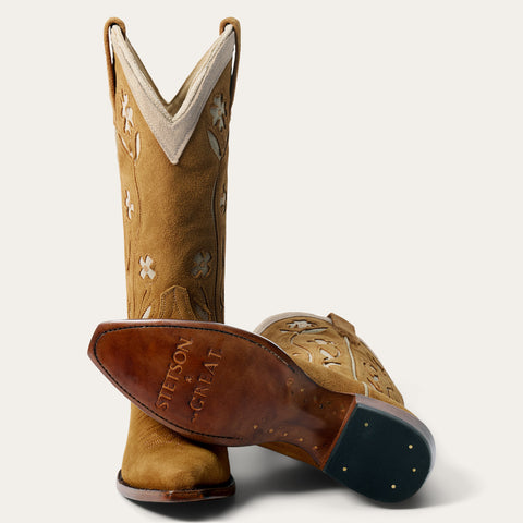 Stetson & THE GREAT. Suede Floral Cowboy Boot Stetson & THE GREAT. Suede Floral Cowboy Boot