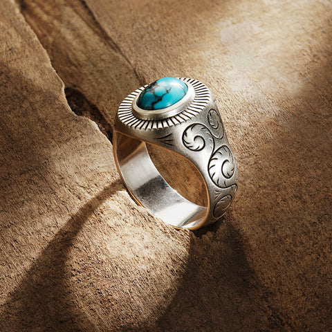 Navajo Silver & Turquoise Ring - Beaded Dreams