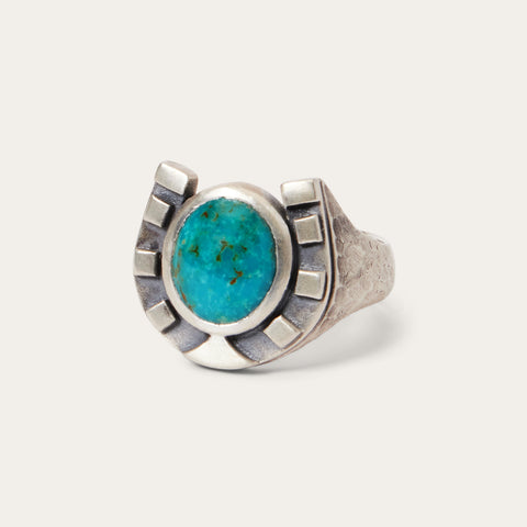 Horseshoe Ring with Turquoise