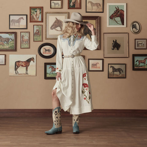 Washed Indigo Floral