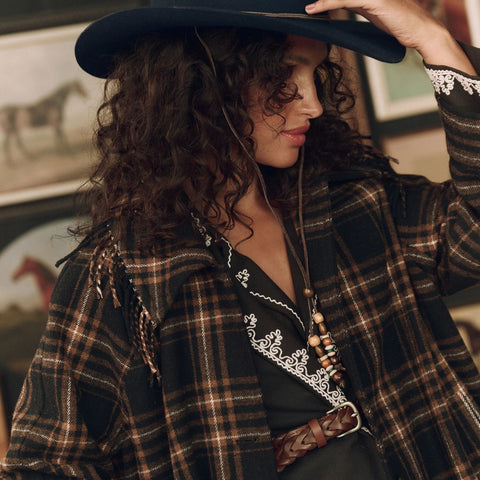 Caramel And Black Frontier Plaid