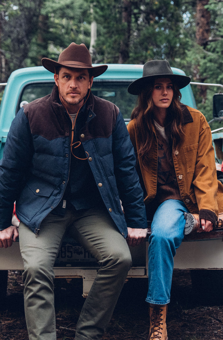 LaurelTree Denim Cowboy Hat - Adjustable Wide Brim Hat For Women & Men (Western Style)