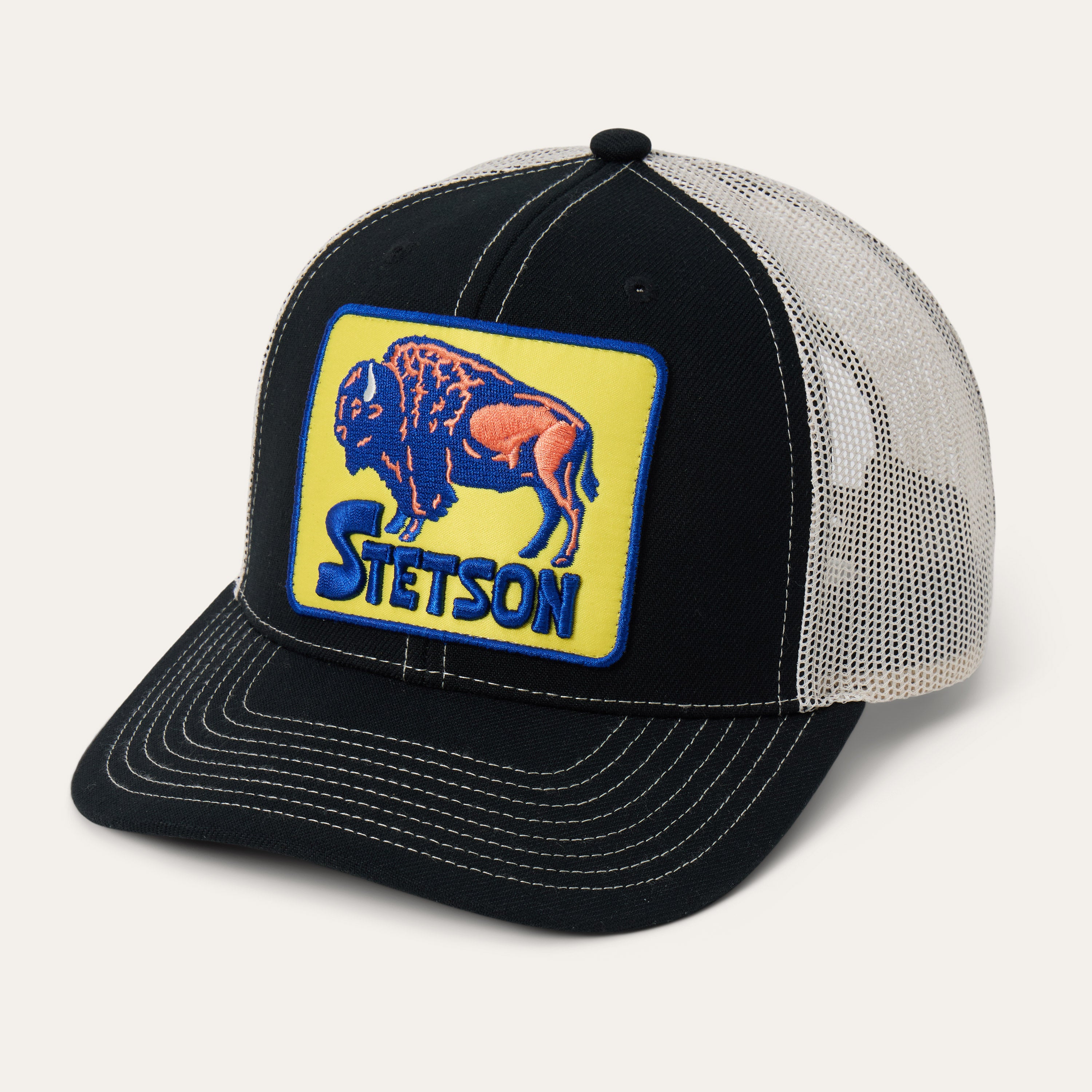 Bison Patch High Crown Trucker Hat Stetson - Main Image