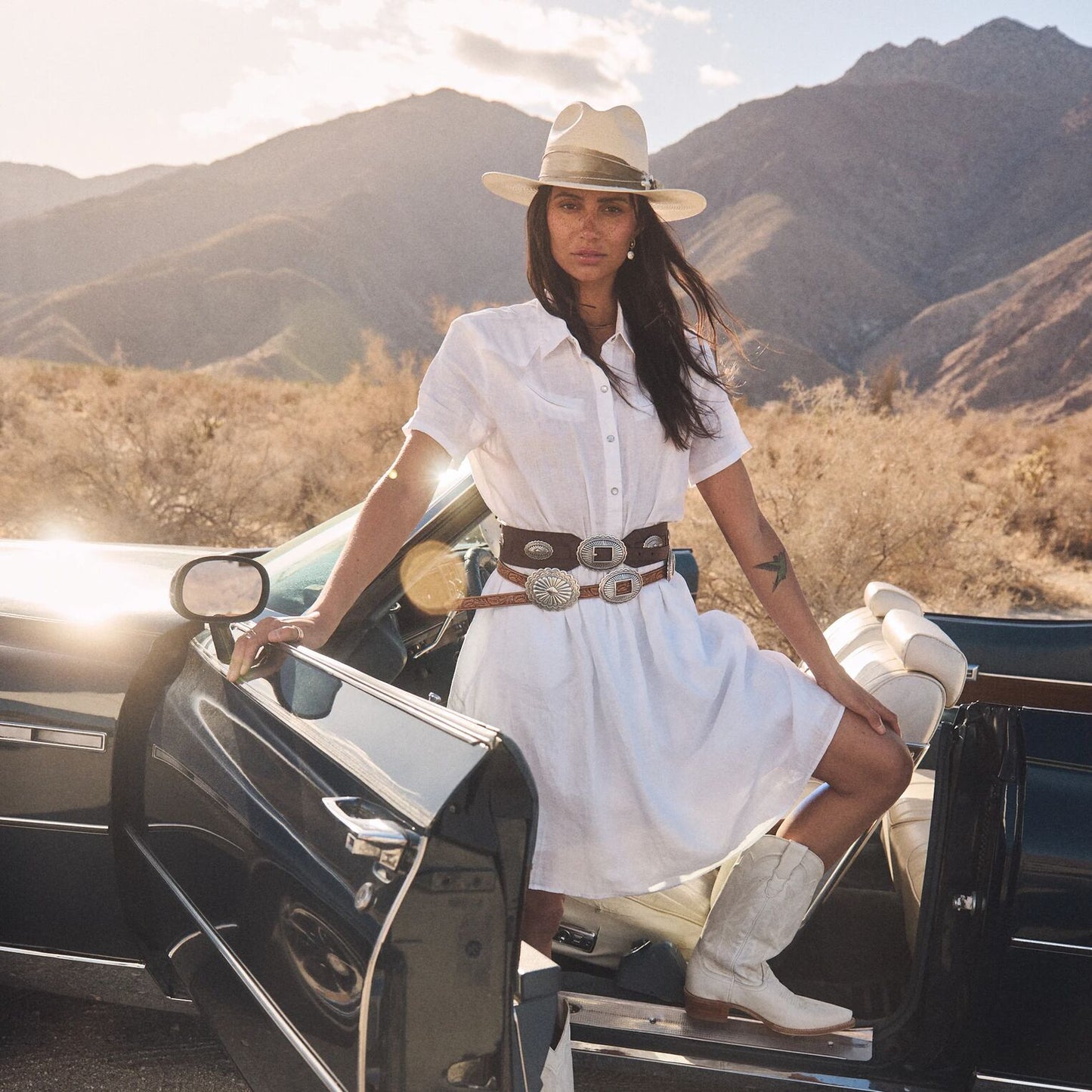 Stetson White Linen Shirt Dress