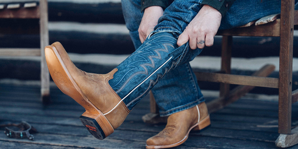 Round Toe Blue Cowboy Boots Mens Stetson Men's Boots Official Site