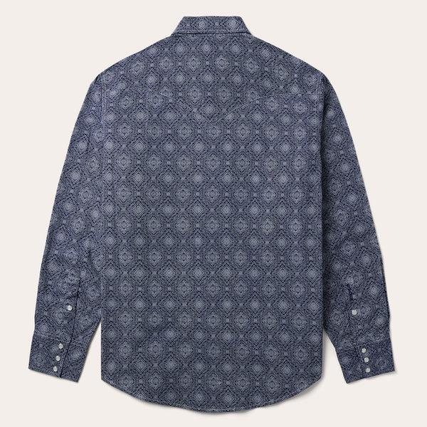 Stetson 5663 Two Stripe (Blue) - Men's Western Shirt