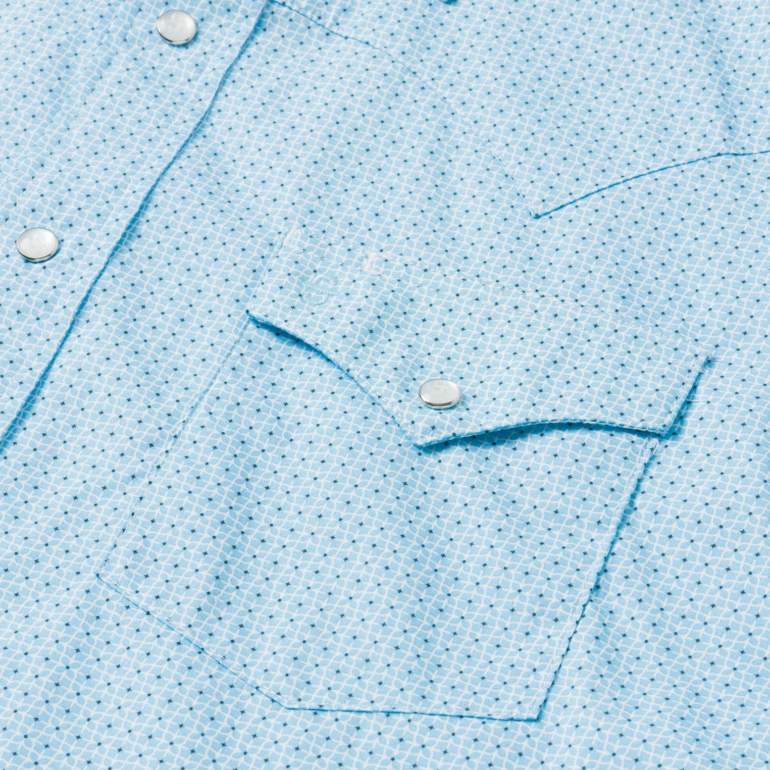 Blue Lattice Print Western Shirt | Stetson