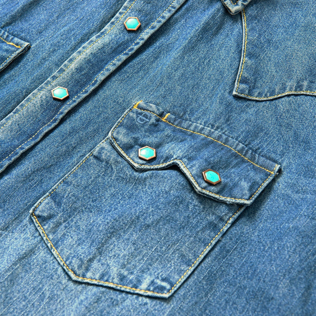 Turquoise Snap Western Denim Shirt | Stetson