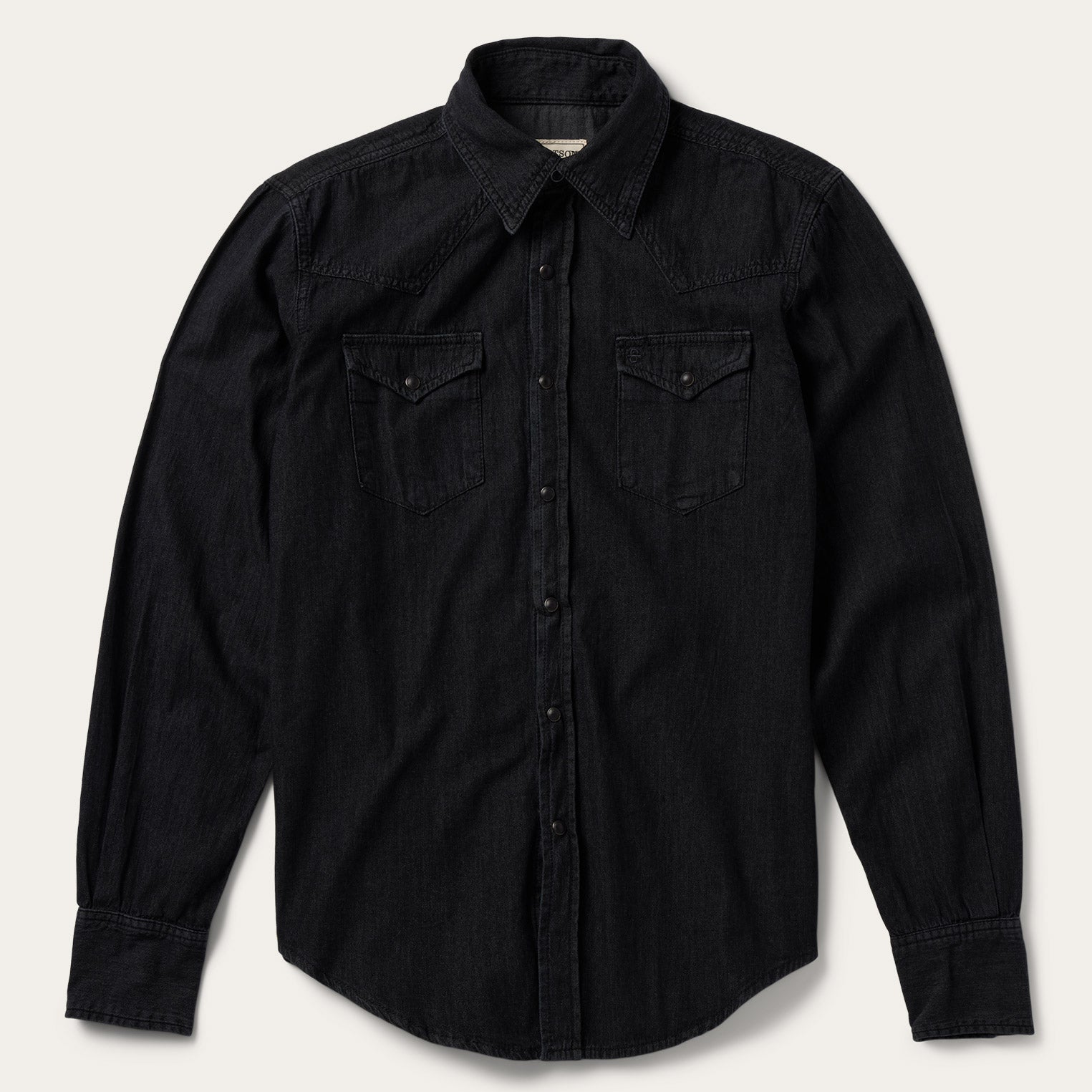 Stetson Men's Western Black Denim Long Sleeve Shirt Stetson Men's Western Black Denim Long Sleeve Shirt