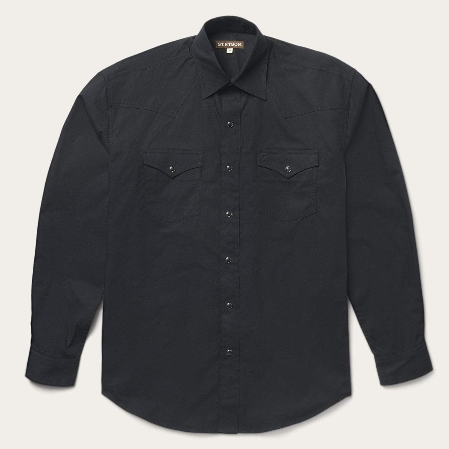 black western dress shirt Rockmount Men's Solid Black Cotton Blend Western Shirt