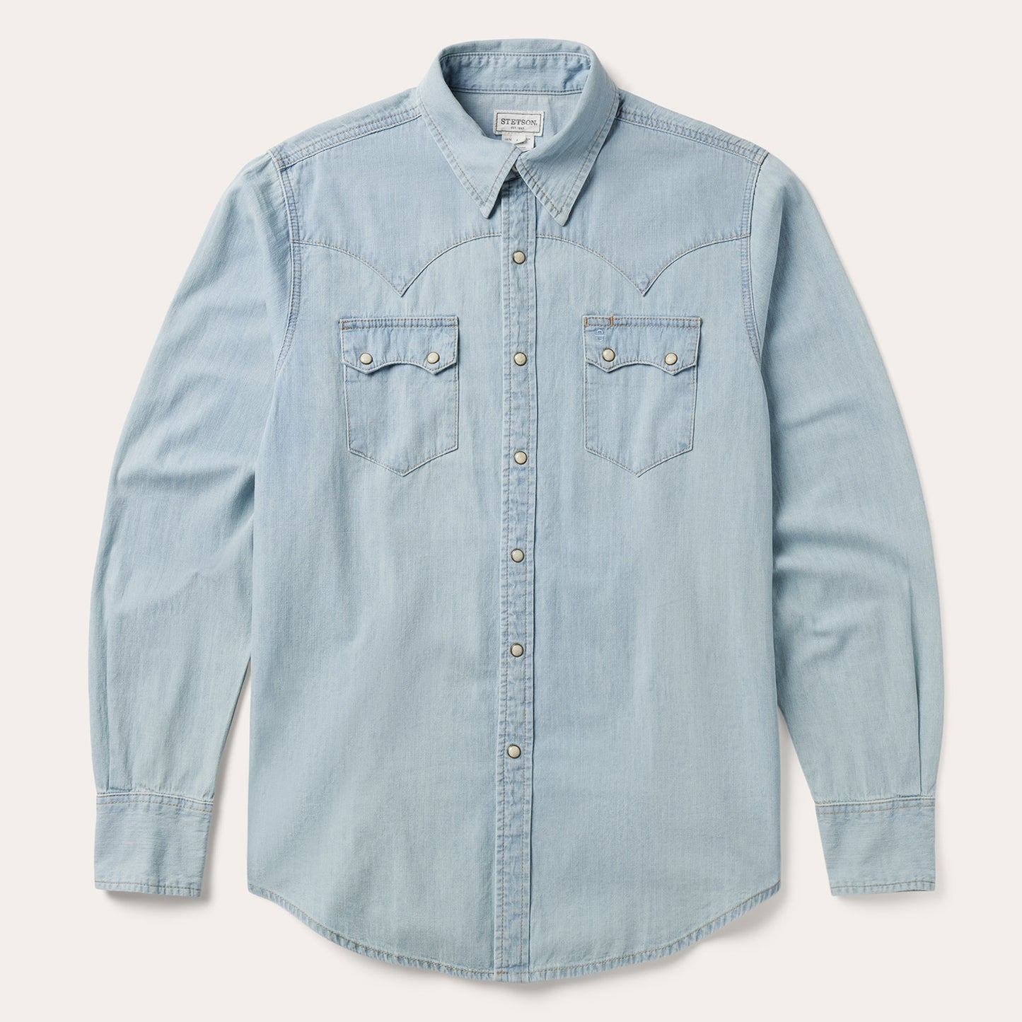 Light Blue Denim Western Shirt | Stetson