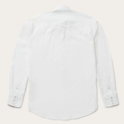 Stetson Mens White 100% Cotton Optic Poplin L/S Western Shirt – The Western  Company