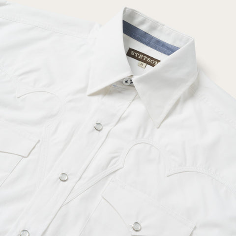 white pearl snap dress shirt Wrangler Men's Pearl Snap Dress Shirt