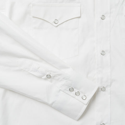 Stetson Classic Solid Snap Poplin Shirt In Optic White Stetson Classic Solid Snap Poplin Shirt In Optic White