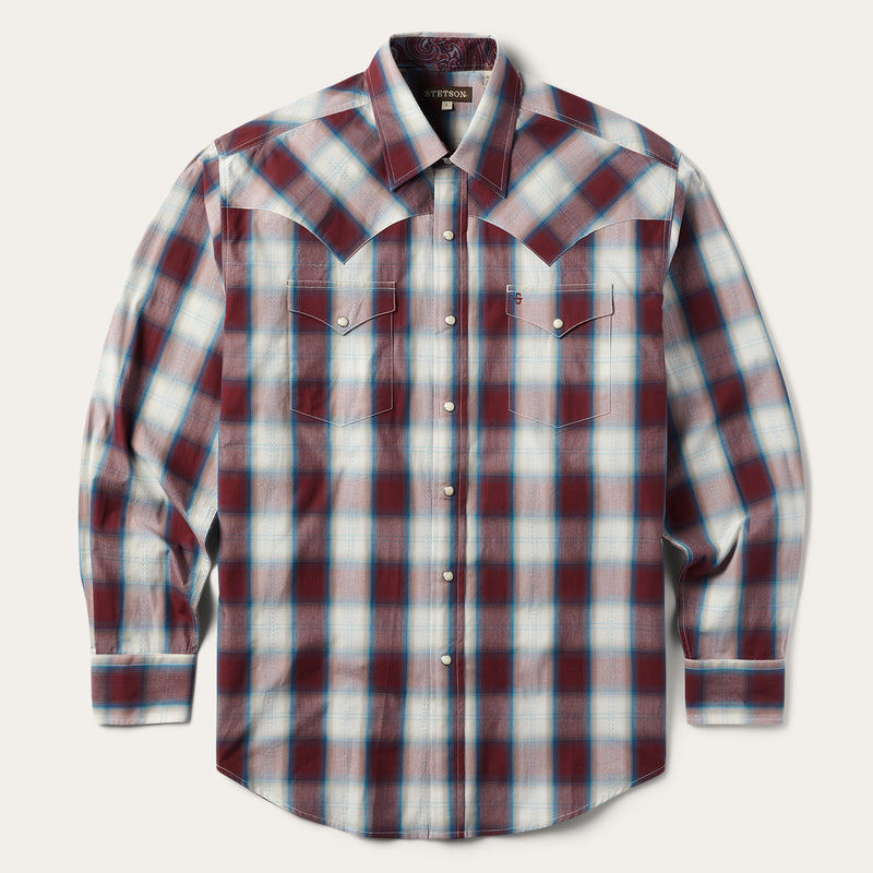 Wine Plaid Shirt | Stetson