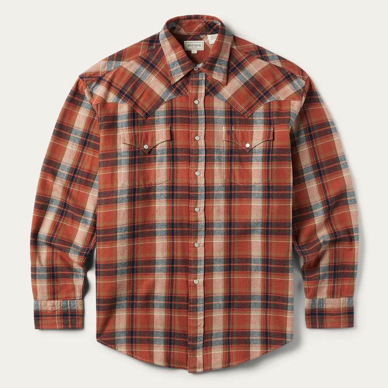 mens orange plaid dress shirt Borriello