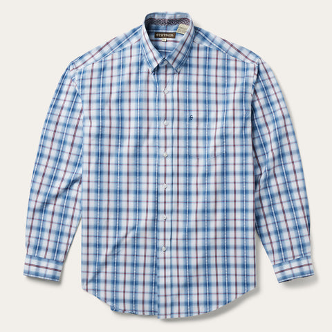 Blue Diamond Dobby Plaid Shirt | Stetson Blue Diamond Dobby Plaid Shirt | Stetson