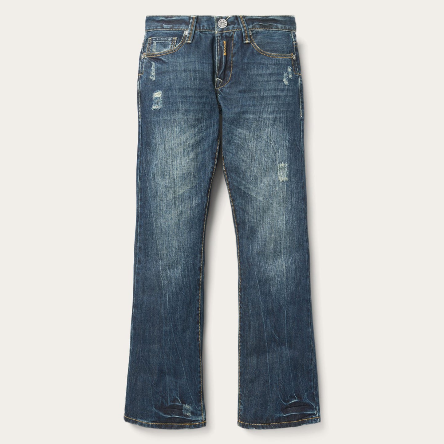 1014 Fit Destructed Dark Wash Jeans | Stetson