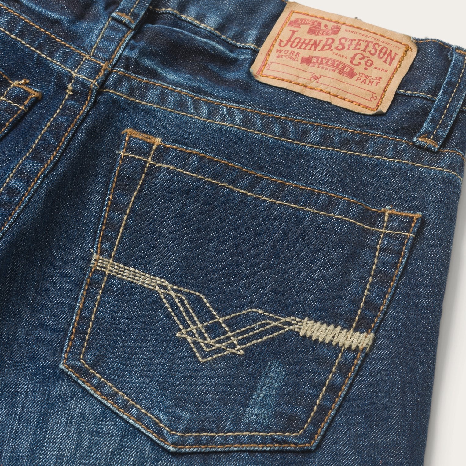 Stylish Back Pocket Detail on Bespoke Jeans