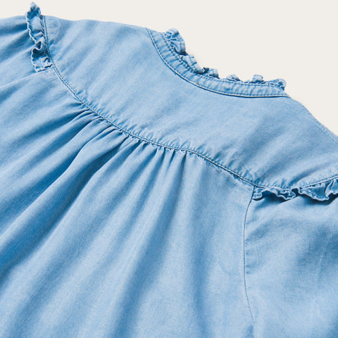 Stetson Womens Blue Denim Denim Pullover Peasant S/S Blouse – The Western  Company