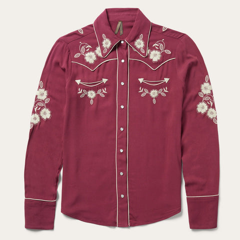 Wine Classic Western Snap Blouse | Stetson