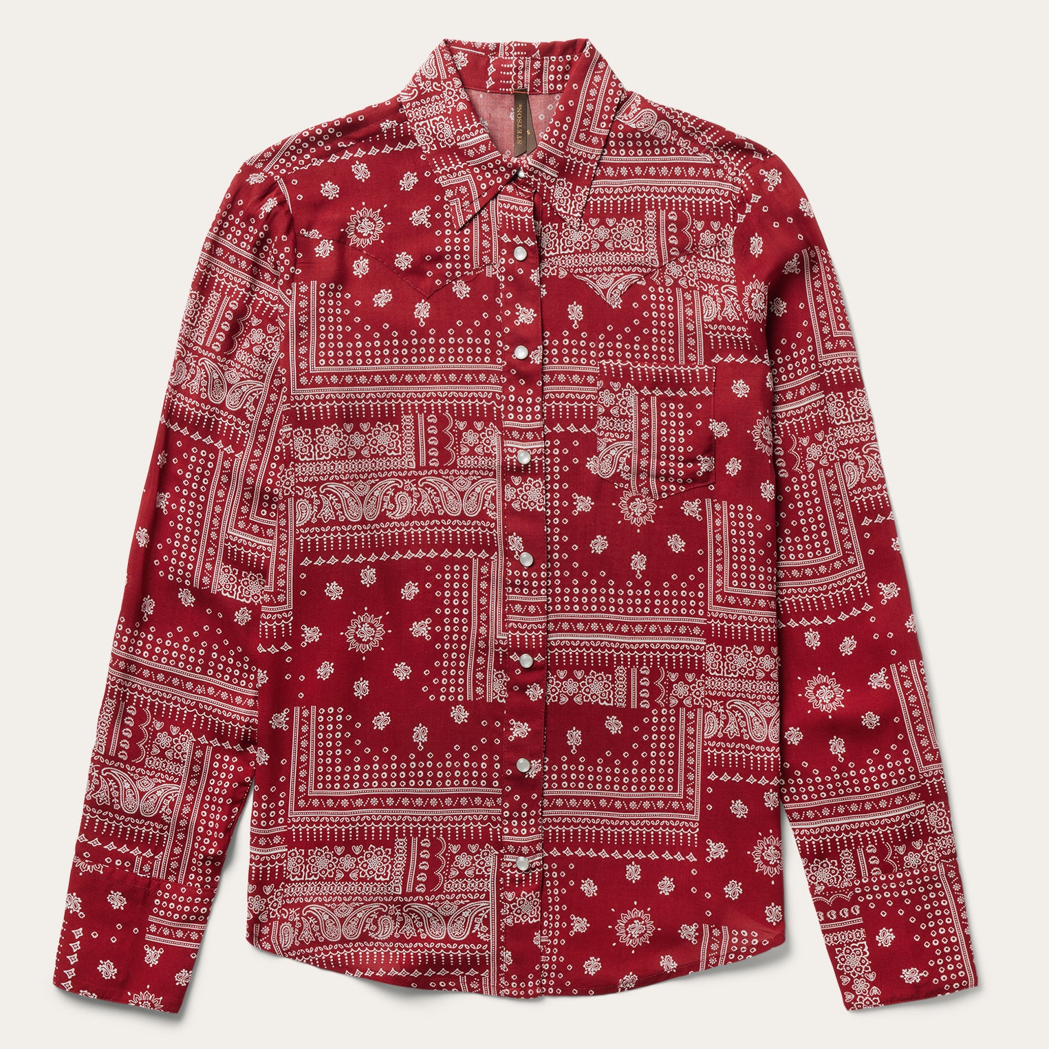 bandana print dress shirt Non-Iron Cotton Bandana Dress Shirt With Contrast Trim