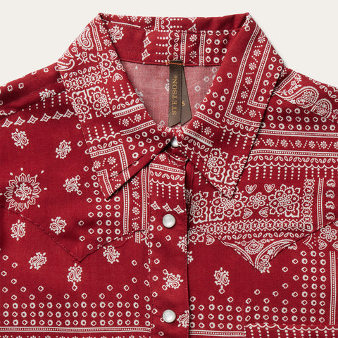 Red Bandana Patchwork Shirt