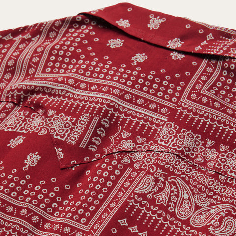 red bandana dress shirt Red Bandana Patchwork Shirt