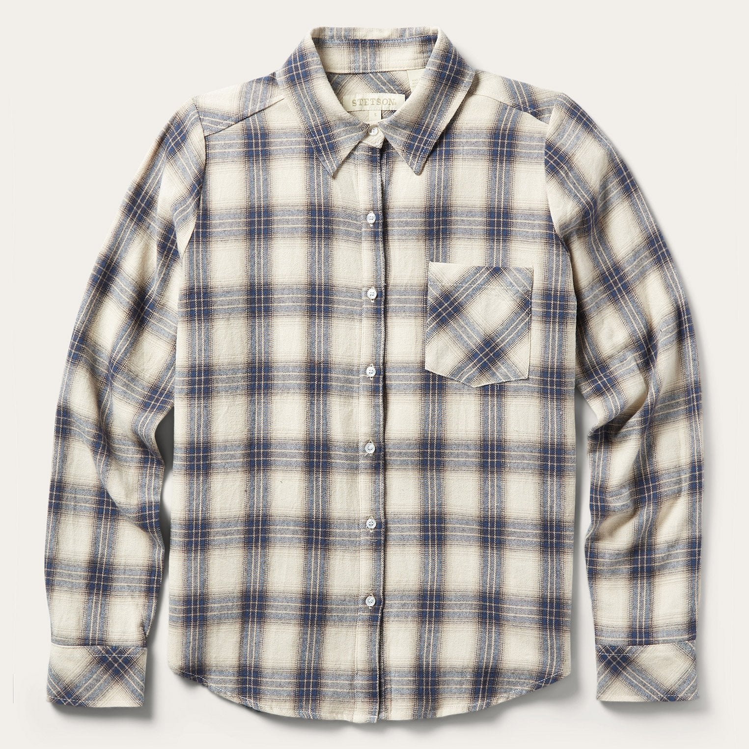Classic Western Flannel Shirt in White Cream | Stetson