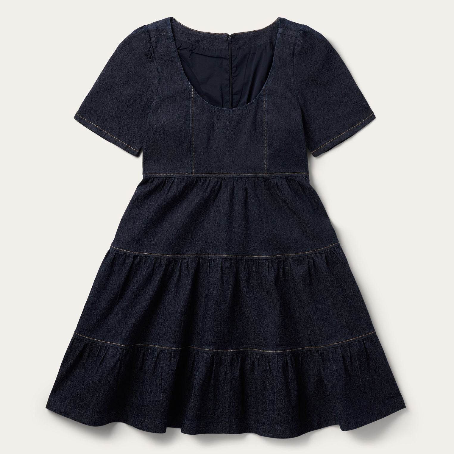 Dark Denim Dress With Contrast Top Stitching | Stetson Dark Denim Dress With Contrast Top Stitching | Stetson