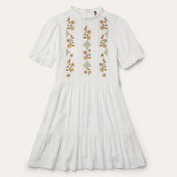Embroidered jacket dress with ruffles by The Weave Story
