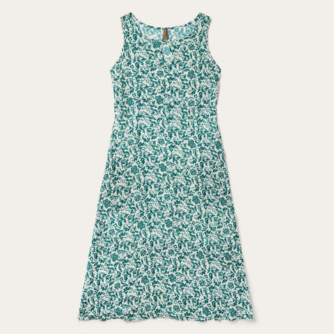 Jade Floral Print Rayon Sleeveless Dress | Stetson