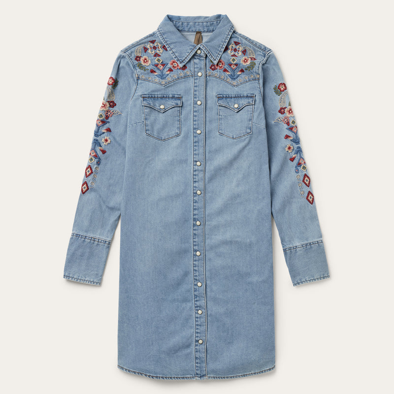 & Other Stories denim shirt with floral embroidery in blue - part of a set  | ASOS