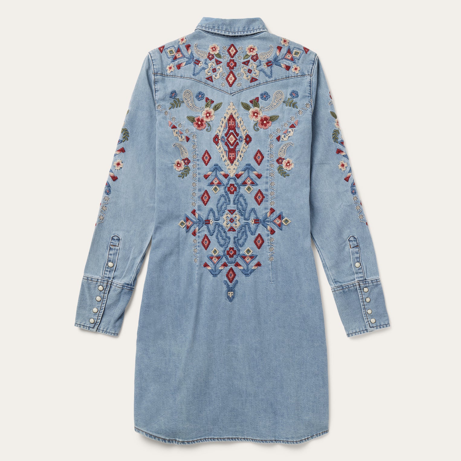 Embroidered Denim Shirt Dress Stetson