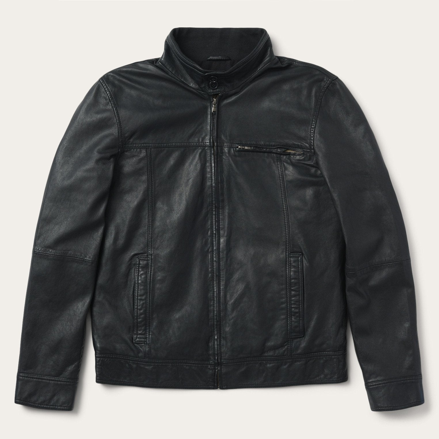 Buy HIGHLANDER Men Black Solid Leather Jacket - Jackets for Men 10721006