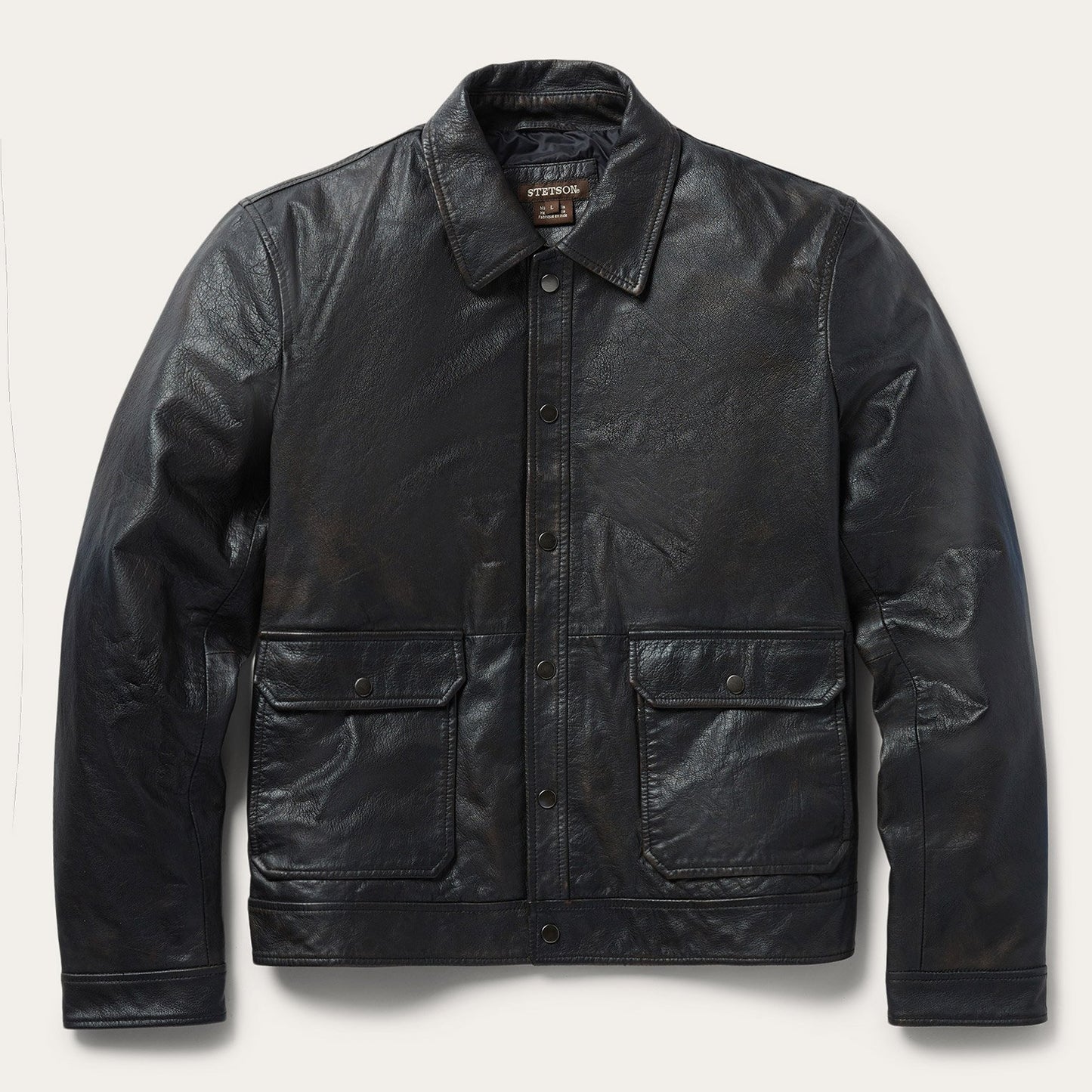 Snap Front Leather Jacket | Stetson