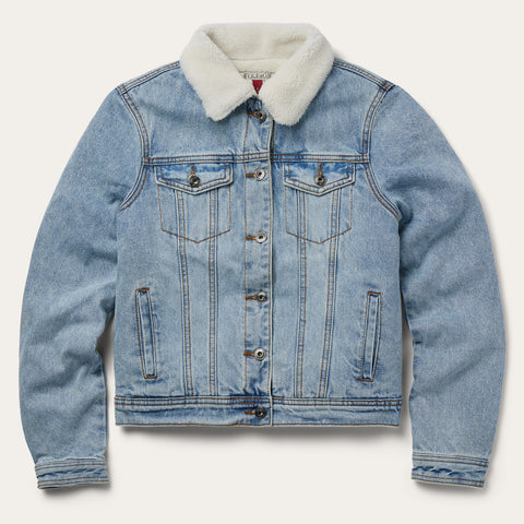 Sky Blue Sherpa Denim Splicing Buttoned Jacket – Vincente Clothing