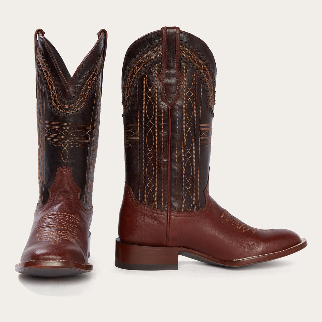 Bottes western cowboy homme Stetson Obadiah Bullhide marron