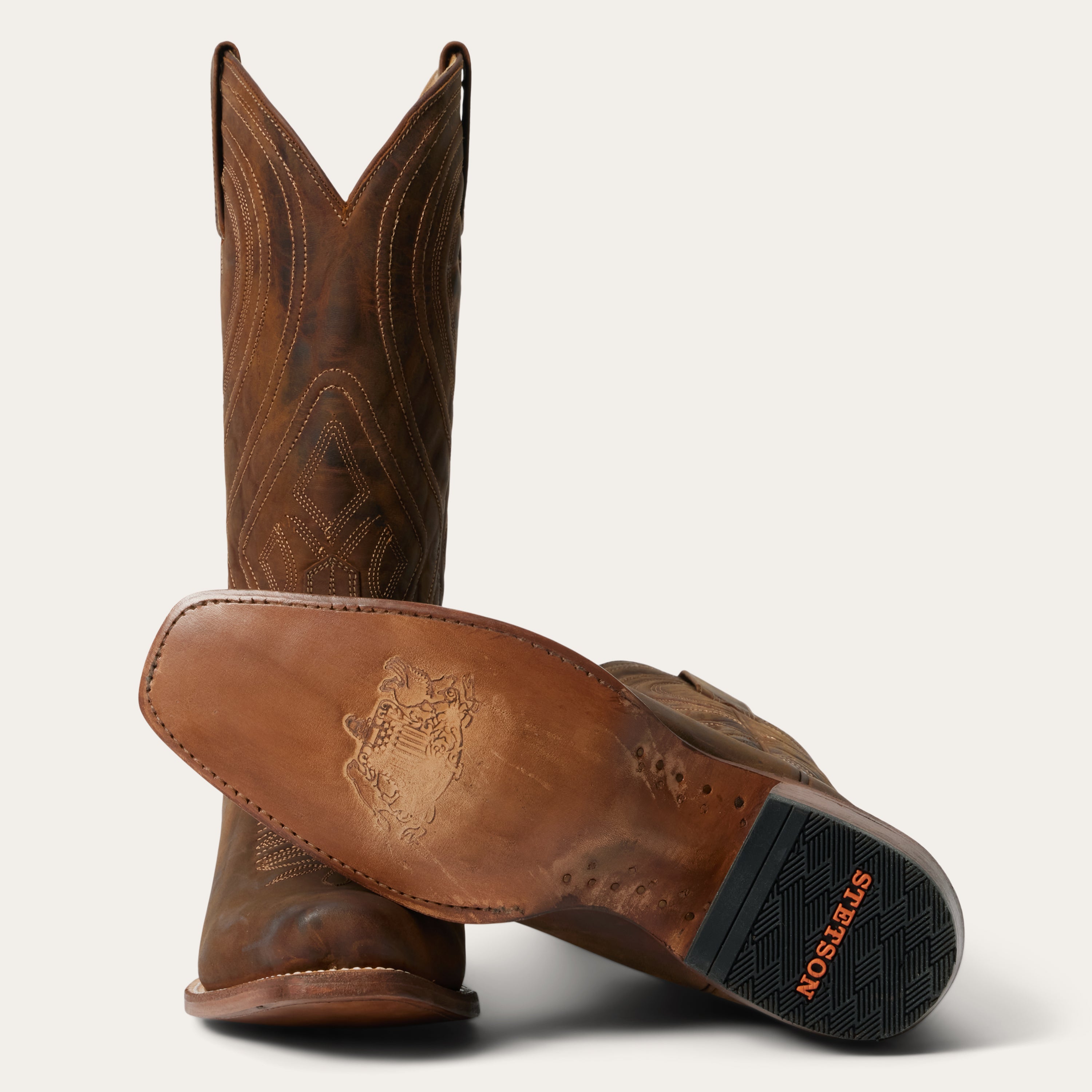 Stetson Men's Mossman Cutter Toe Cowboy Boots in Rugged Brown