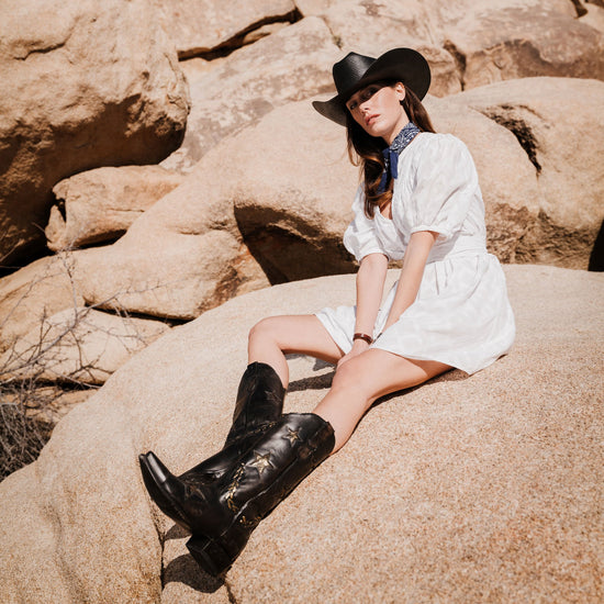 Star Distressed Black Cowboy Boot | Stetson