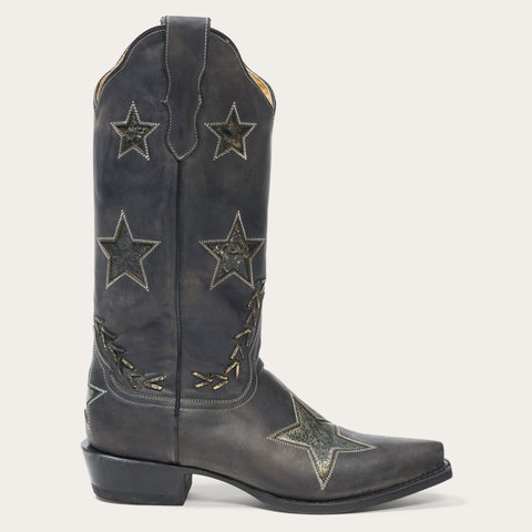 Star Distressed Black Cowboy Boot | Stetson